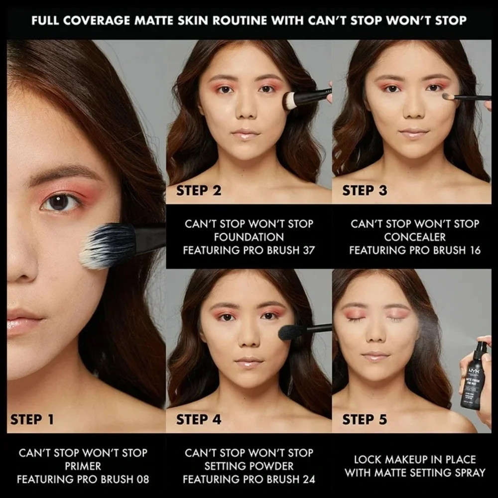 NYX Can't Stop Won't Stop 24hr Full Coverage Liquid Foundation Golden Honey, NEW - Picture 6 of 10